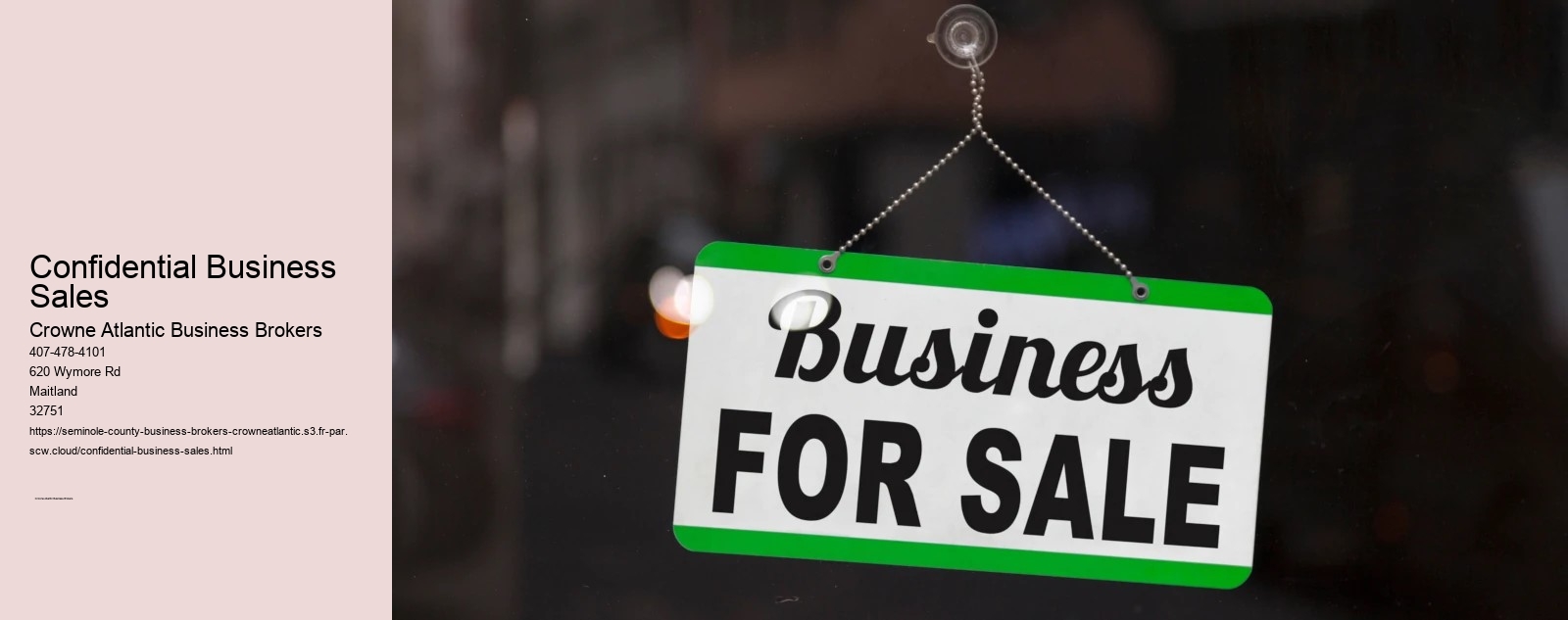 Confidential Business Sales
